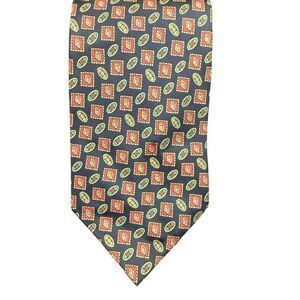 Tino Cosma Vintage 100% Silk Necktie Geometric Design Italy Vintage Retro